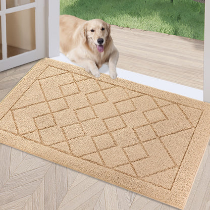 REFETONE Indoor Doormat 32" x 40", Low-Profile Front Door Mat, Dark Gray