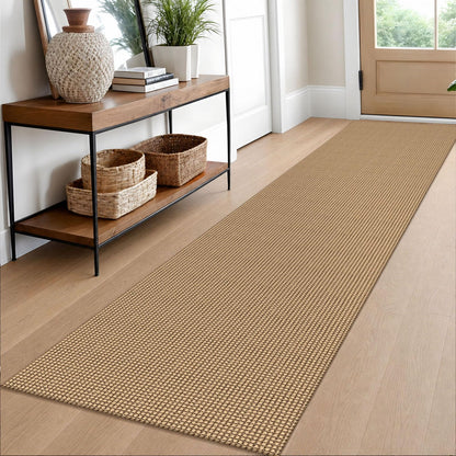EARTHALL Woven Area Rug 3x5 Ft Washable Rugs for Entryway Braided Non Slip Rubber Backed Throw Rugs Door Mat Indoor Outdoor Entrance Cotton Carpet for Kitchen Foyer Front Door, Orange/Tan/Brown