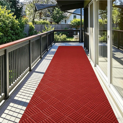 jxgzyy Red Runner Rug 2'11" x 9'10" with Scraper Pile for Outdoor, Garage