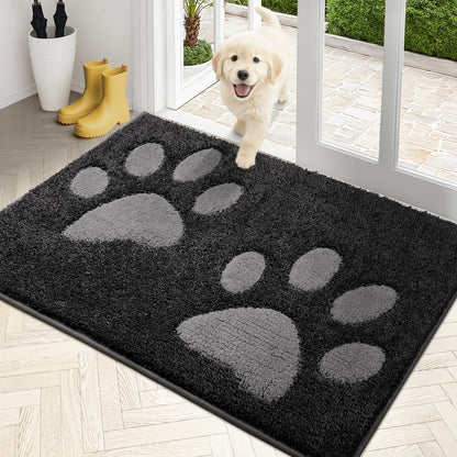 PURRUGS Dirt Trapping Door Mat Indoor Entrance, 32" x 47", Grey