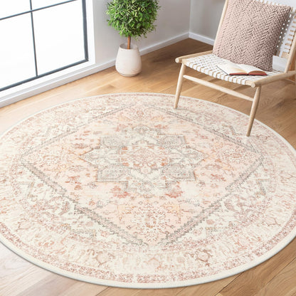 LIVEBOX Sage Washable Vintage Area Rug 3x5 Non-Slip