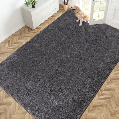 PURRUGS Dirt Trapping Indoor Door Mat, 34" x 59", Charcoal