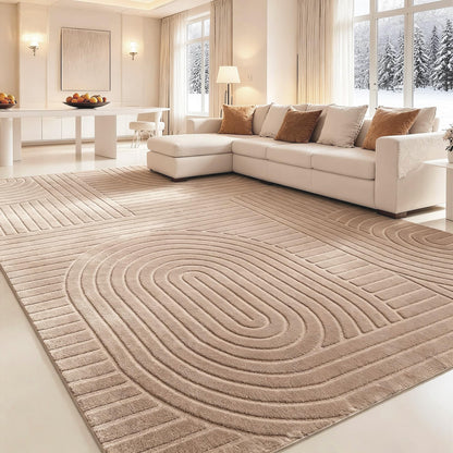 Brown Solid Area Rug 9x12 Large Washable Soft Rugs for Living Room