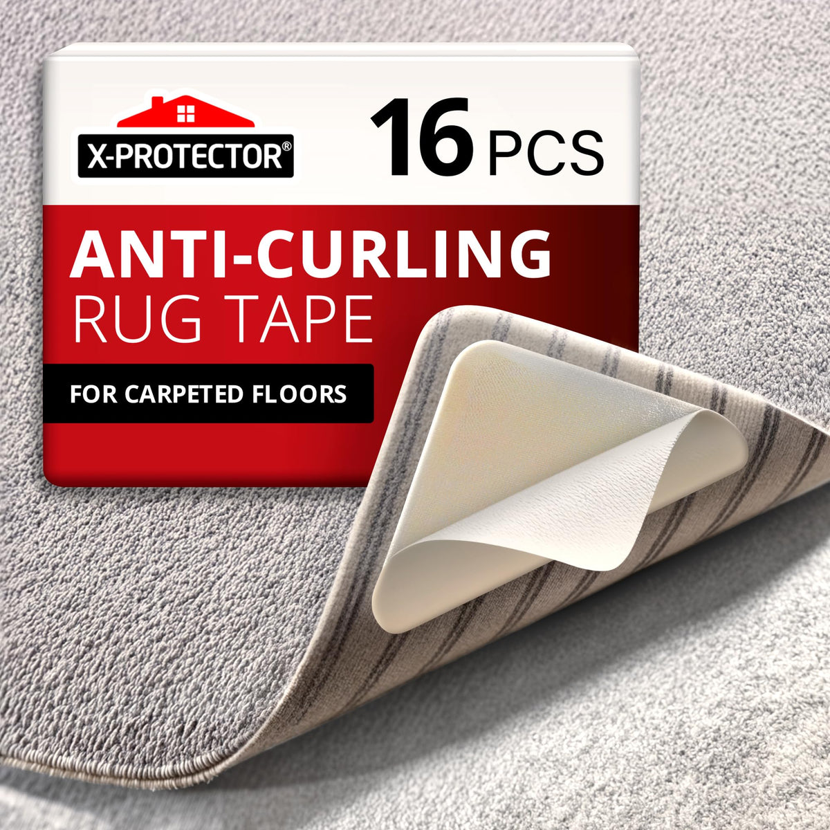 X-Protector Rug Tape for Carpet - 12 PCS Premium Rug Pad Grippers