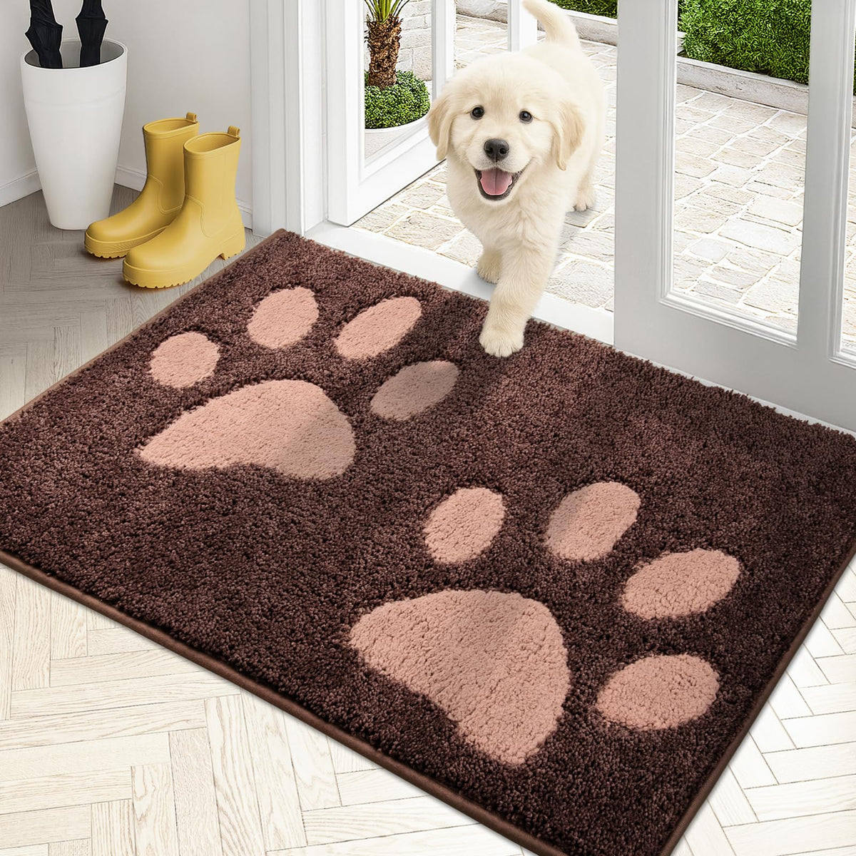 PURRUGS Dirt Trapping Door Mat Indoor Entrance, 32" x 47", Grey