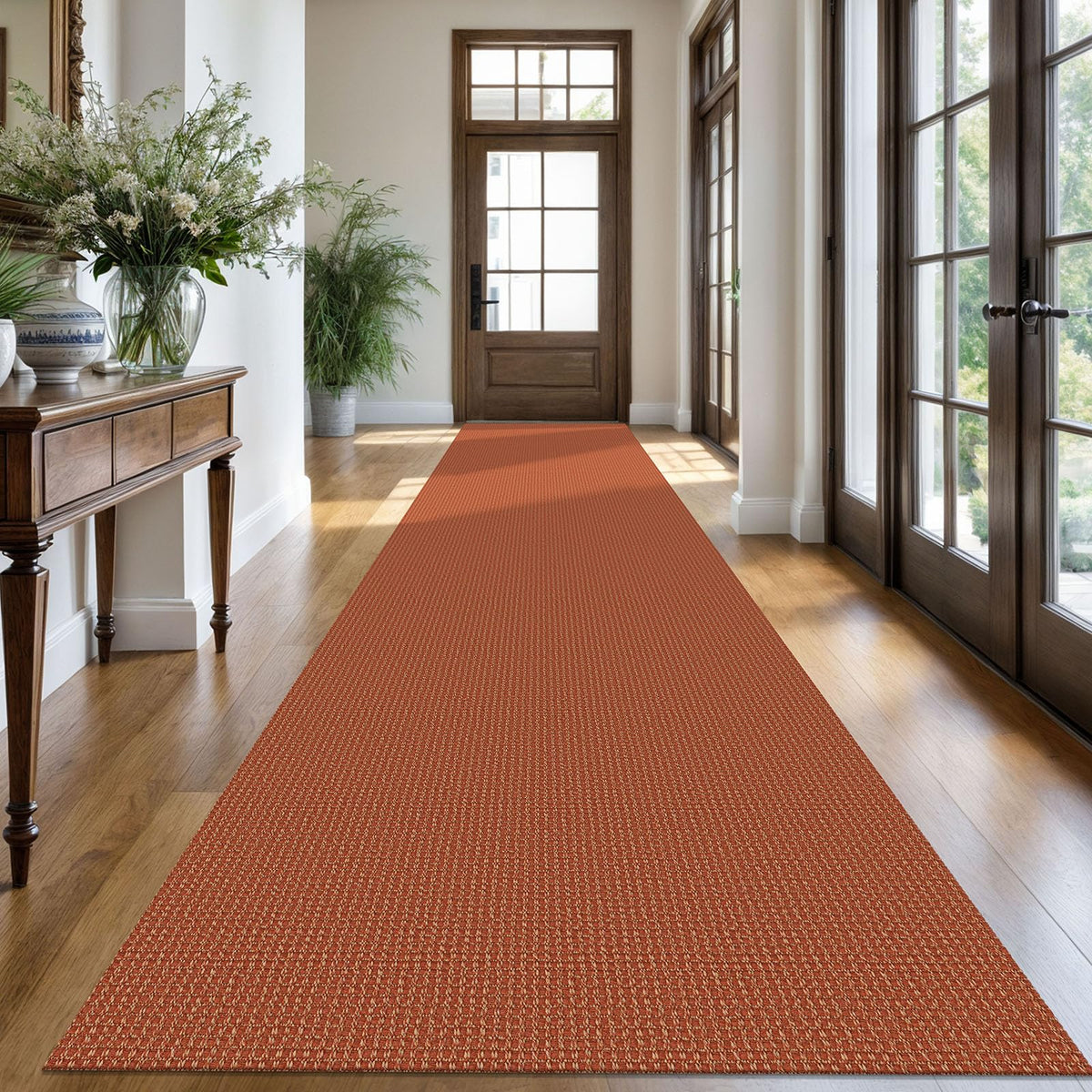 KOZYFLY Extra Long Runners for Hallways 3x20 ft Washable Kitchen Runner Non Slip Rubber Backed Hallway Rug Cotton Entryway Runner Rug Floor Carpet for Indoor Hall, Kitchen, Stair, Black/Dark Grey