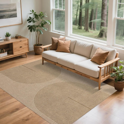 Easy Jute Rug for Pet Homes: 4x6 Outdoor Rug - Geometric Arch Pattern
