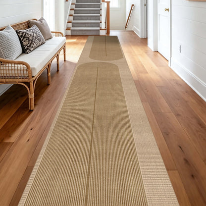 Easy Jute Rug for Pet Homes: 4x6 Outdoor Rug - Geometric Arch Pattern