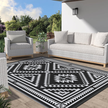 GENIMO Outdoor Rug, Waterproof Plastic Rugs for Patio, 5'x8' Cloud Grey