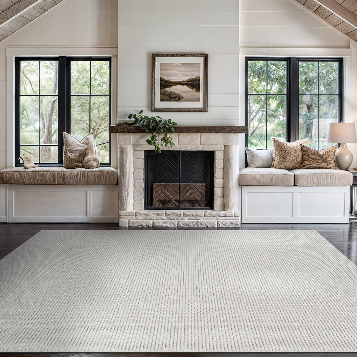 Beverly Rug Micro Loop Large Area Rug White 10x14 Modern Luxury Trellis Geometric Durable Indoor Area Rugs for Living Dining Room Office Stain Resistant Non Shedding Casual Indoor Carpet White 10x14