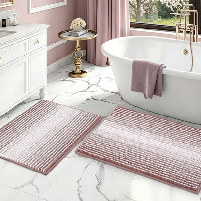 BSICPRO Bathroom Rugs Sets 2 Piece, Modern Bath Mat 20"x47"+20"x32", Blue