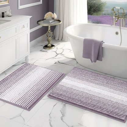 BSICPRO Bathroom Rugs Sets 2 Piece, Modern Bath Mat 20"x47"+20"x32", Blue