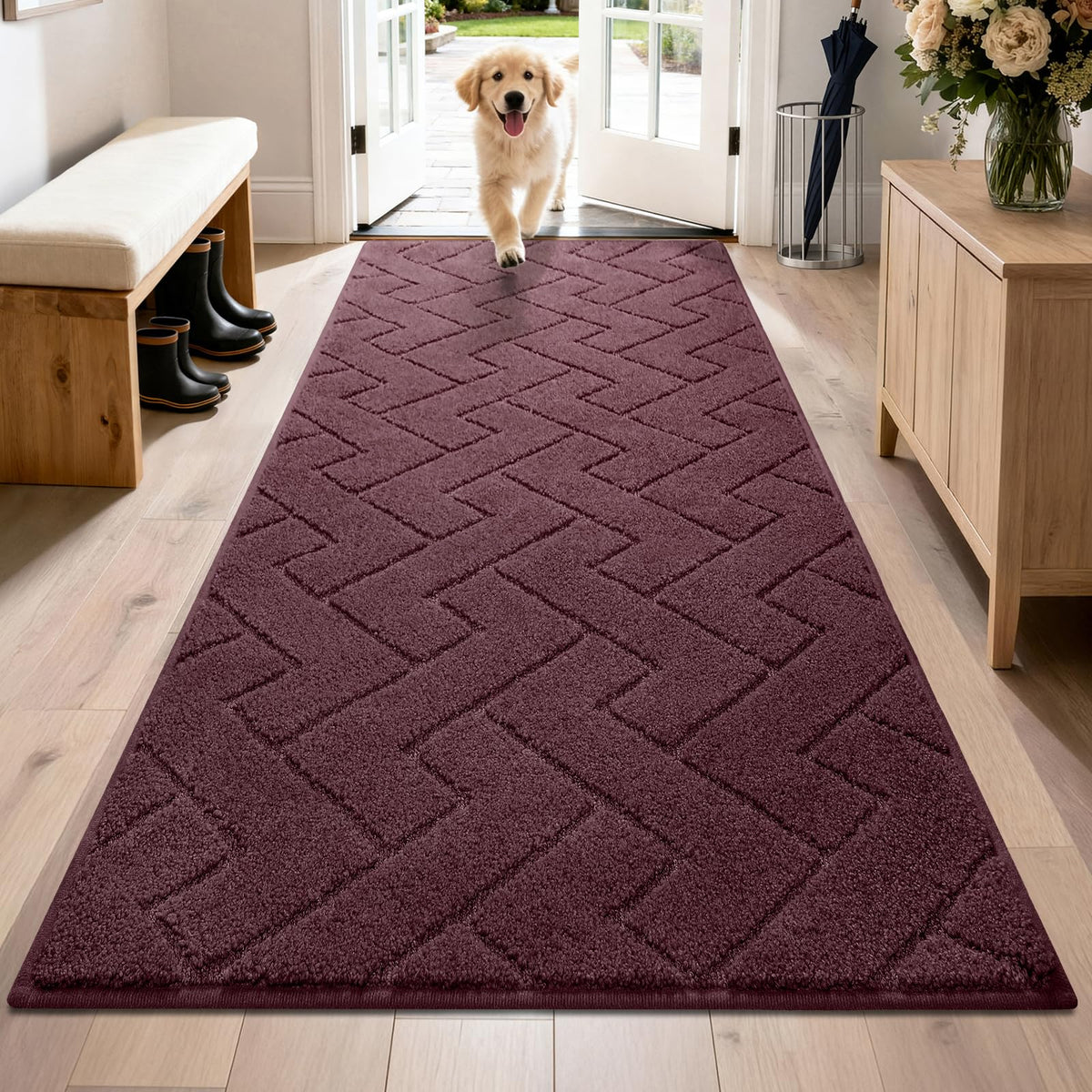 PURRUGS Dirt Trapping Door Mat Indoor Entrance, 32" x 47", Taupe
