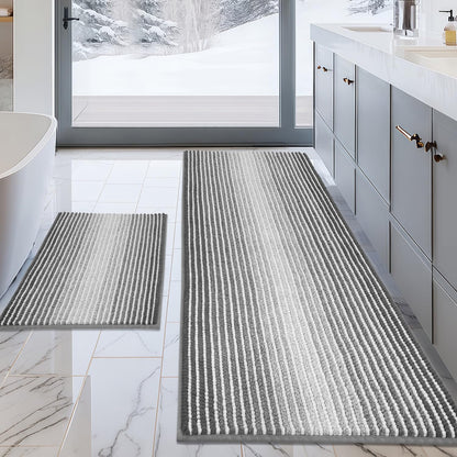 BSICPRO Bathroom Rugs Sets 2 Piece, Modern Bath Mat 20"x47"+20"x32", Blue