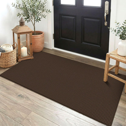 EARTHALL Woven Area Rug 3x5 Ft Washable Rugs for Entryway Braided Non Slip Rubber Backed Throw Rugs Door Mat Indoor Outdoor Entrance Cotton Carpet for Kitchen Foyer Front Door, Orange/Tan/Brown