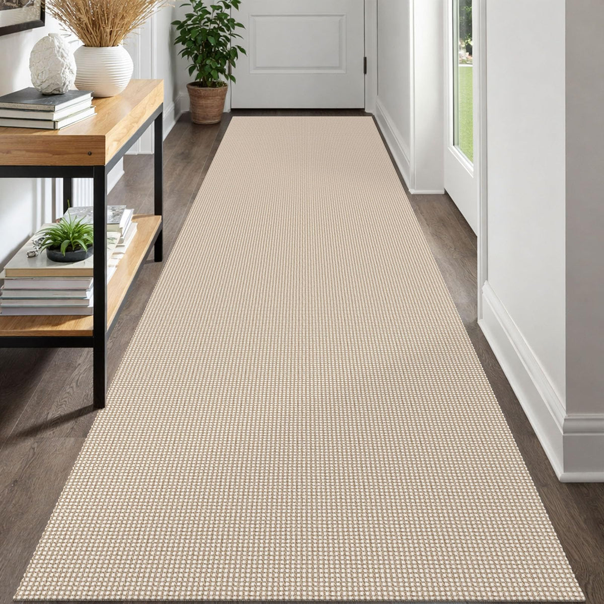 IOHOUZE Small Area Rug 2x3 Washable Woven Rugs for Entryway Non Slip Rubber Backed Front Door Rugs Indoor Doormat Throw Rug Floor Carpet for Entrance Kitchen, Cream/Beige