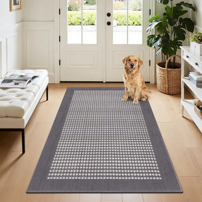 Ileading Laundry Room Runner Rug 2'x6' Non Slip Farmhouse Kitchen Floor Mats with Rubber Backing Machine Washable Beige Indoor Decor Carpet for Doormat Hallway Entryway Petmat Garage Balcony