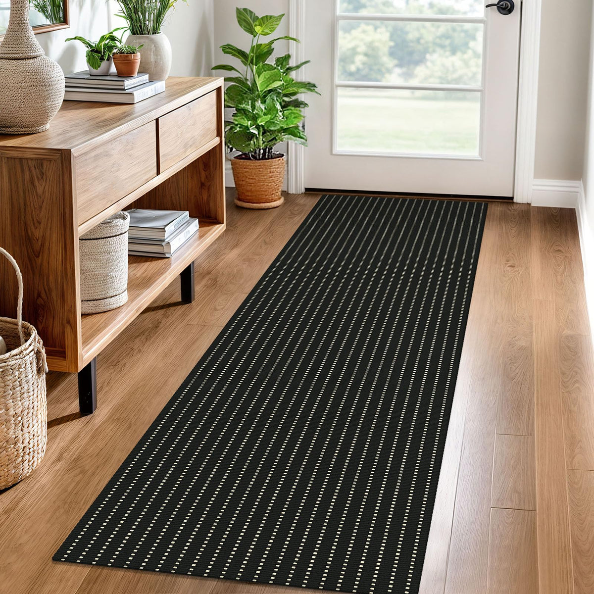 EARTHALL Washable Area Rug, Non Slip Entryway Rug, 4x6 Ft, Sand/Beige