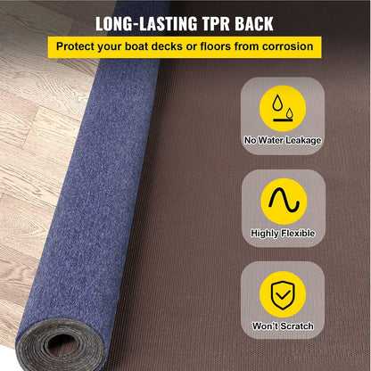 Happybuy 6 ft x 49 ft Deep Blue Marine Carpet for Boats Waterproof - 0.18" Thick Indoor Outdoor Rug Carpet Roll for Home Patio Porch Deck