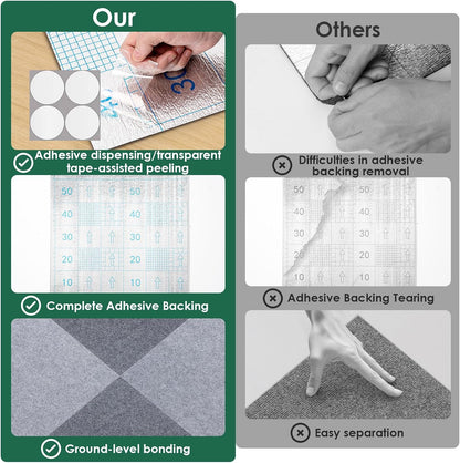 VallisCo 30 Pack Carpet Tile - 12” X 12” Self Adhesive Carpet Floor Tiles Anti-Slip Squares Peel and Stick Floor Tile DIY Installation for Bedroom (Dark Gray)