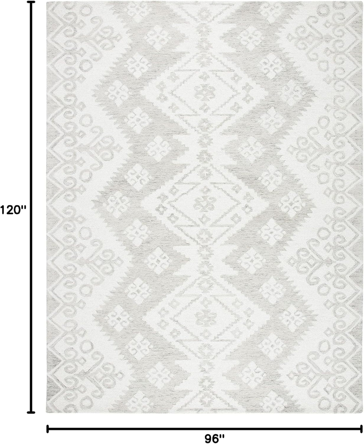 SAFAVIEH Area Rug 8x10 - Micro-Loop Collection - Large - Ivory & Beige, Handmade Wool, Ideal for Living Room, Bedroom, Office, Dining Space (MLP952A)