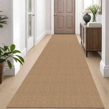 EARTHALL Woven Area Rug 3x5 Ft Washable Rugs for Entryway Braided Non Slip Rubber Backed Throw Rugs Door Mat Indoor Outdoor Entrance Cotton Carpet for Kitchen Foyer Front Door, Orange/Tan/Brown