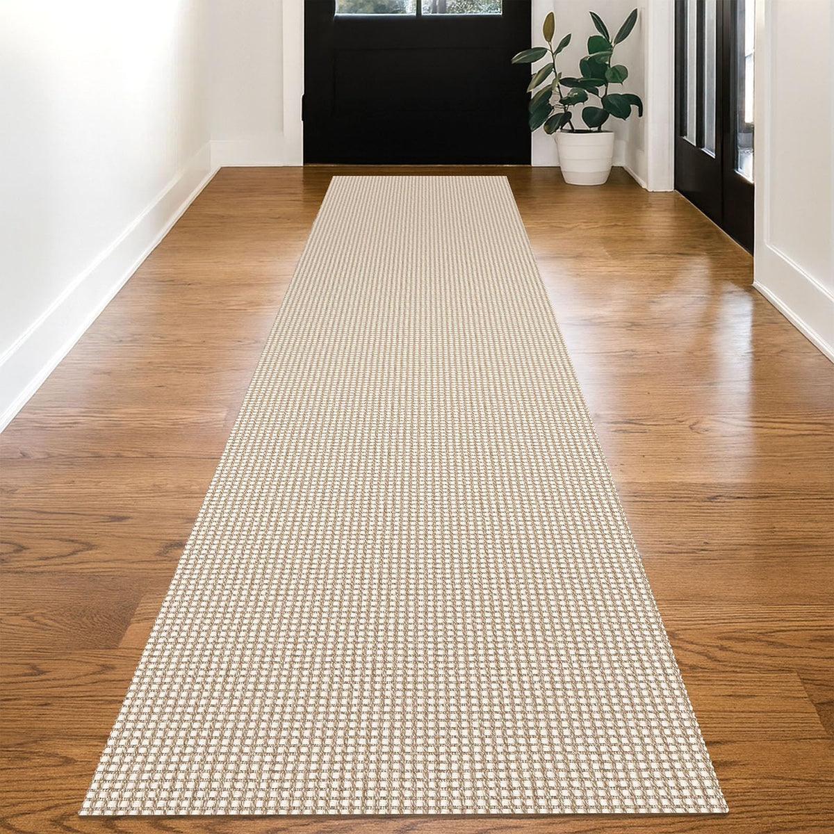 KOZYFLY Extra Long Runners for Hallways 3x20 ft Washable Kitchen Runner Non Slip Rubber Backed Hallway Rug Cotton Entryway Runner Rug Floor Carpet for Indoor Hall, Kitchen, Stair, Black/Dark Grey