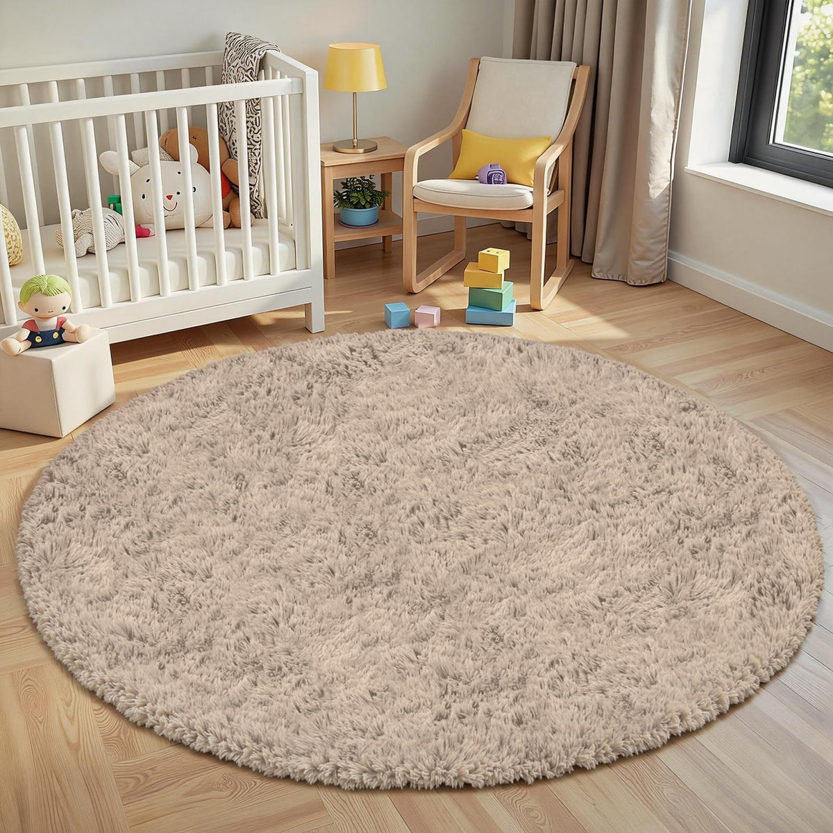 8x10 Area Rug for Living Room,Black Fluffy Shag Non-Slip Bedroom Rugs