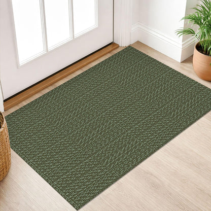IOHOUZE Washable Area Rug 3x5 Non Slip Rubber Backed Woven Rugs for Entryway Rugs Indoor Outdoor Doormat Throw Rug Floor Carpet for Entrance Kitchen Front Door, Olive Green/Earthy Green