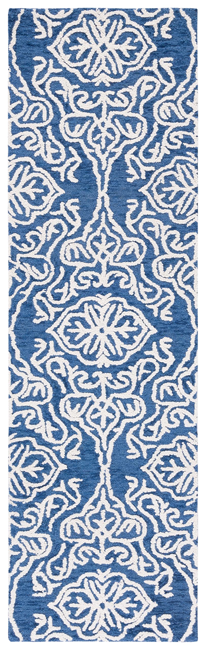 SAFAVIEH Blossom Collection Area Rug - 9' x 12', Beige & Ivory, Handmade Wool, Ideal for High Traffic Areas in Living Room, Bedroom (BLM112B)