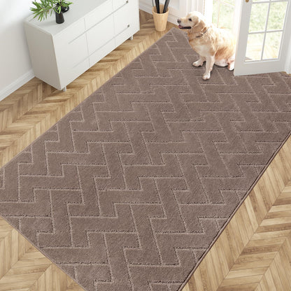PURRUGS Dirt Trapping Door Mat Indoor Entrance, 32" x 47", Taupe