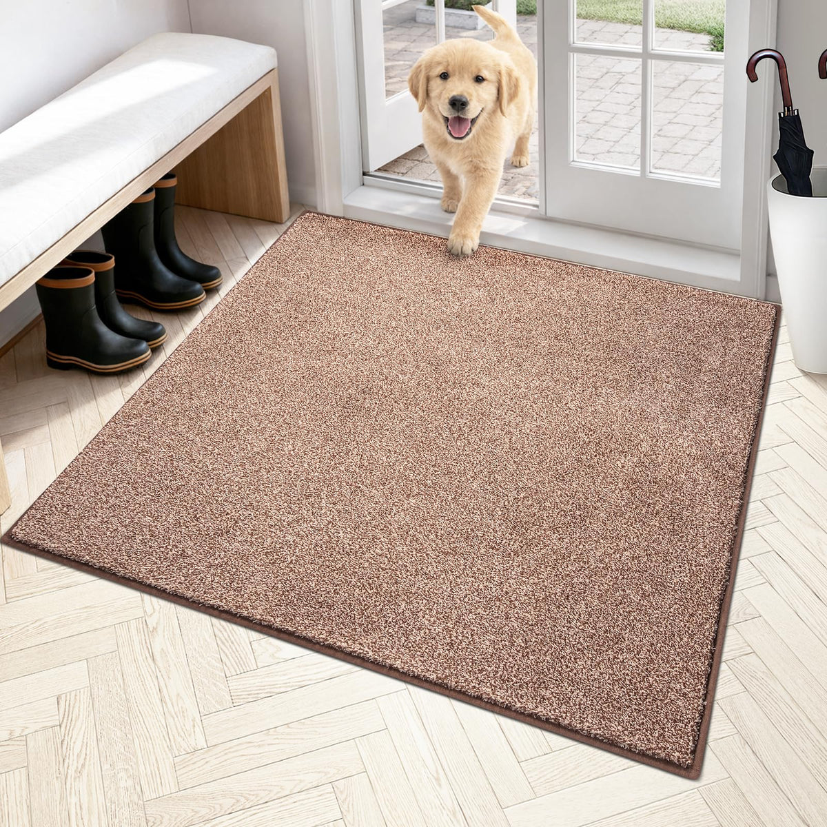 PURRUGS Dirt Trapping Indoor Door Mat, 34" x 59", Charcoal