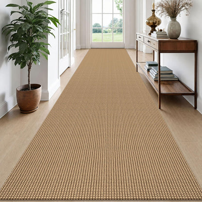 EARTHALL Woven Area Rug 3x5 Ft Washable Rugs for Entryway Braided Non Slip Rubber Backed Throw Rugs Door Mat Indoor Outdoor Entrance Cotton Carpet for Kitchen Foyer Front Door, Orange/Tan/Brown
