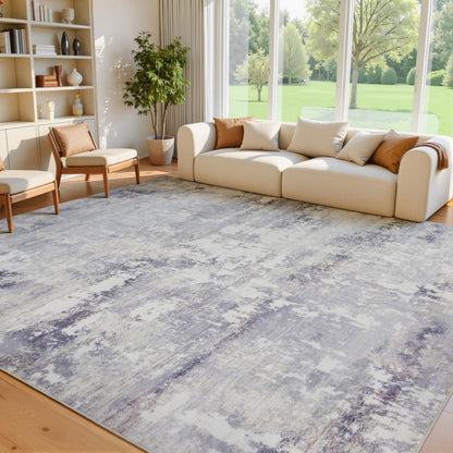 RCTJHOME 9x12 Brown Vintage Oriental Washable Area Rug Non-Slip Soft Carpet