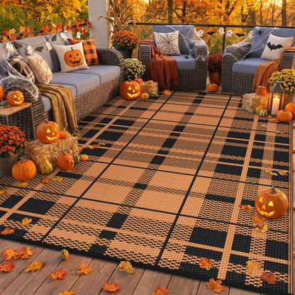 GENIMO Outdoor Rug, Waterproof Plastic Rugs for Patio, 5'x8' Cloud Grey
