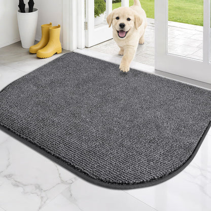 PURRUGS Dirt Trapping Indoor Door Mat, 20" x 31.5", Heathered Charcoal
