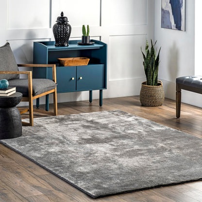 nuLOOM Loni Off White Solid Washable Area Rug, 8' x 10'