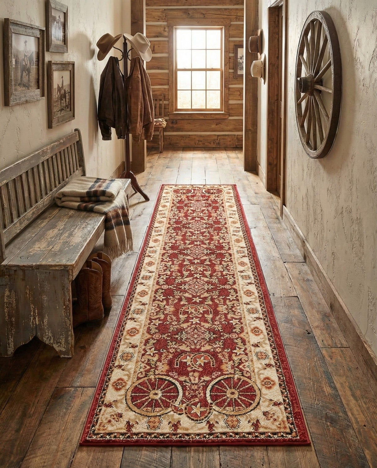 Rugs.com - Pioneer Rug – 5 Ft Square Ivory Easy-Clean Rug – Rustic Decor for Living Rooms, Bedrooms, and Entryways