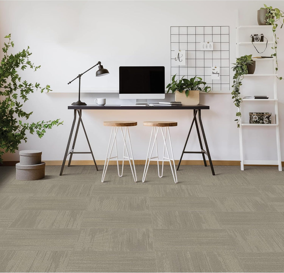 Mohawk 24x24 Dove Gray Carpet Tile Square - Glue Down/Floating 96 sqft