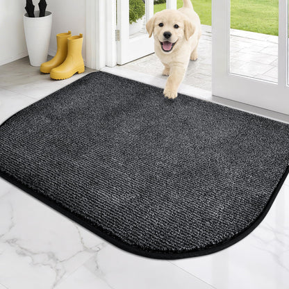 PURRUGS Dirt Trapping Indoor Door Mat, 20" x 31.5", Heathered Charcoal