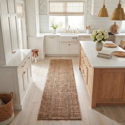 SAFAVIEH Natural Fiber Area Rug 8x10, Jute Knotted Large Natural NF447A