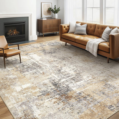 LOONGRUG 10x14 Area Rugs Washable Large Neutral Modern Living Room Rug