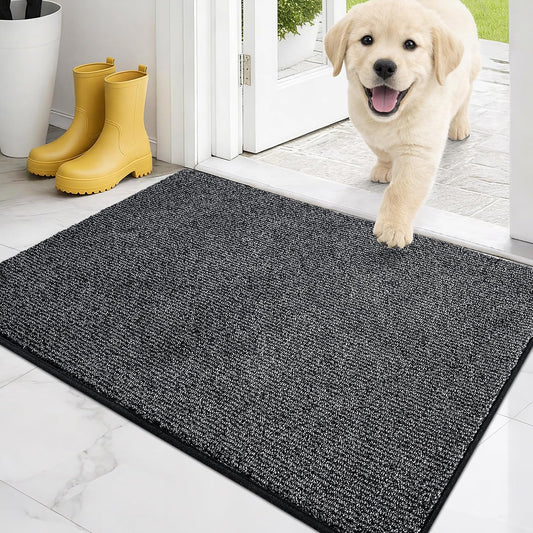 PURRUGS Dirt Trapping Indoor Door Mat, 20" x 31.5", Heathered Charcoal