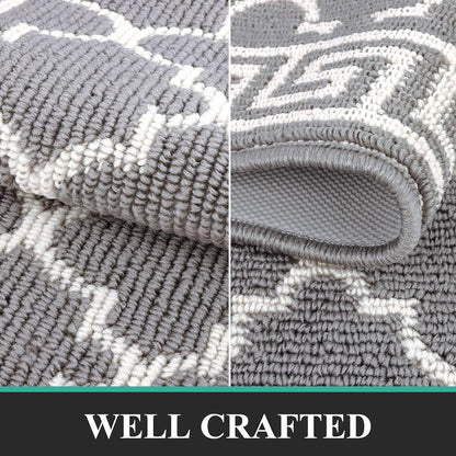 Pauwer Door Mat Indoor Entrance 20"x60", Absorbent Dirt Trapper Rugs, Grey