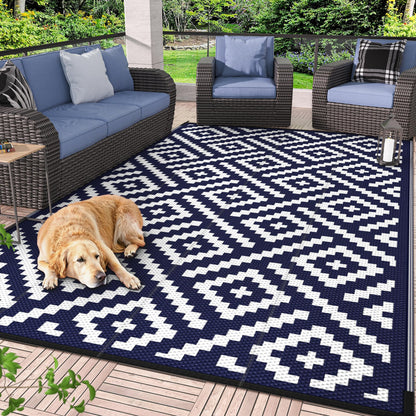 GENIMO Outdoor Rug, Waterproof Plastic Rugs for Patio, 5'x8' Cloud Grey