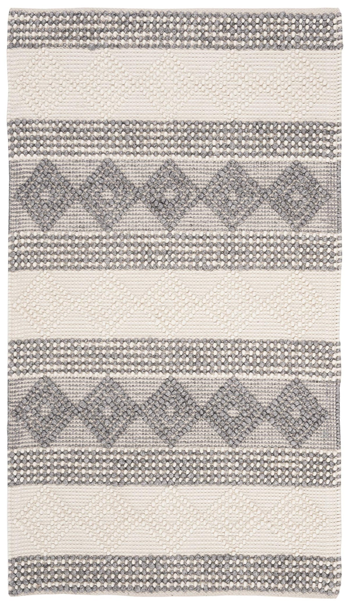 SAFAVIEH Natura Collection Area Rug - 5' x 8', Grey & Ivory, Handmade Moroccan Boho Tribal Wool & Cotton, Ideal for High Traffic Areas in Living Room, Bedroom (NAT105F)