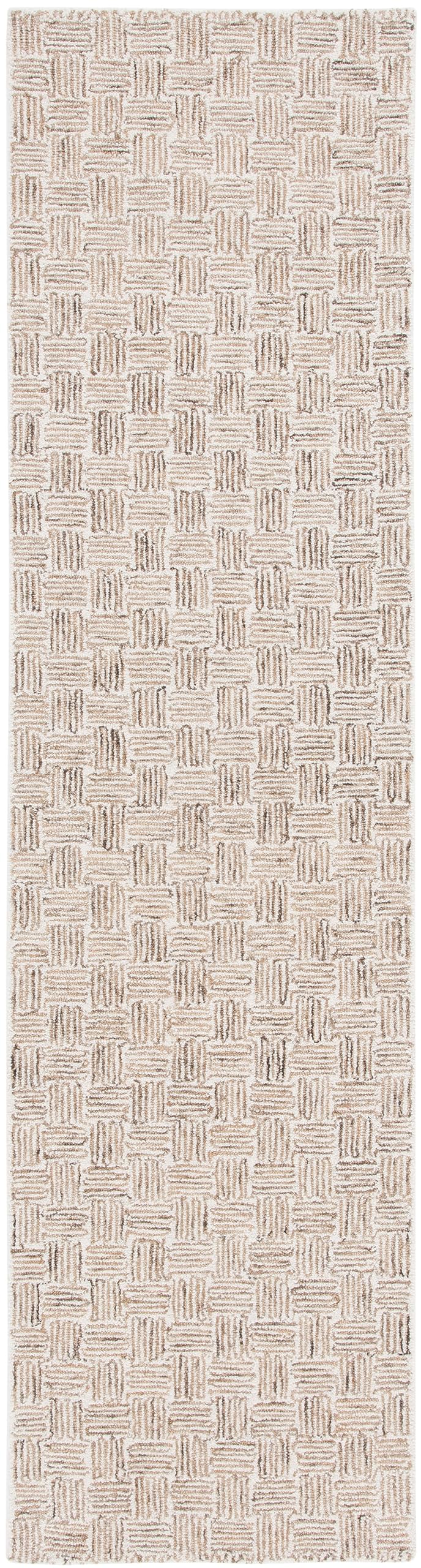 SAFAVIEH Micro-Loop Collection Area Rug - 5' Square, Light Grey & Ivory, Handmade Wool, Ideal for High Traffic Areas in Living Room, Bedroom (MLP537F)