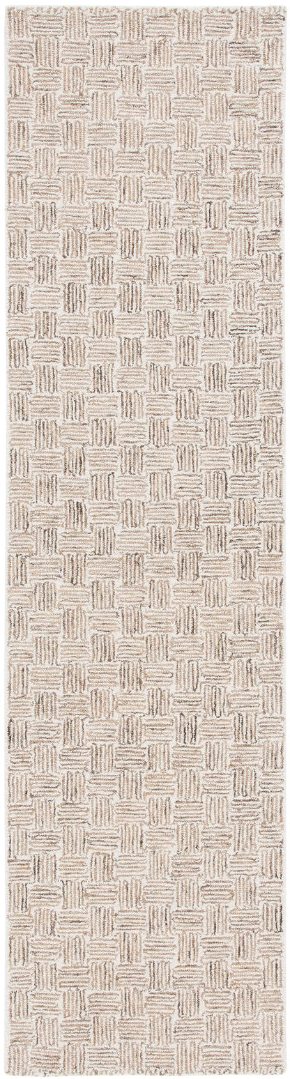 SAFAVIEH Micro-Loop Collection Area Rug - 5' Square, Light Grey & Ivory, Handmade Wool, Ideal for High Traffic Areas in Living Room, Bedroom (MLP537F)