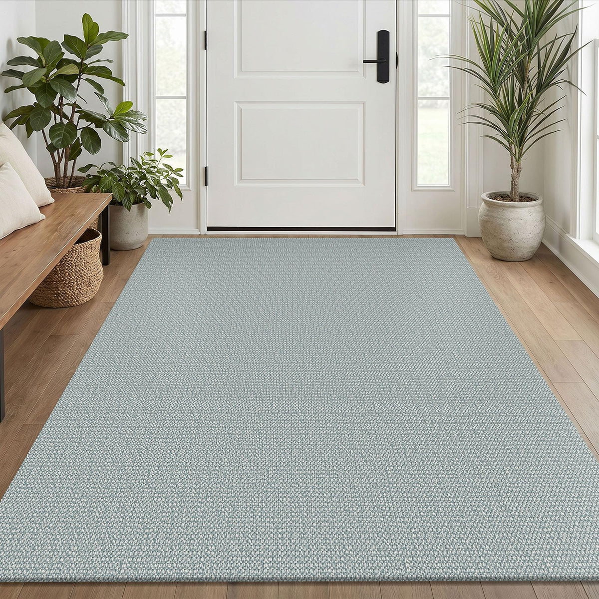 EARTHALL Washable Area Rug, Non Slip Entryway Rug, 4x6 Ft, Sand/Beige
