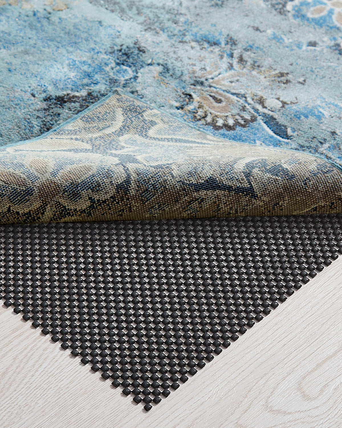 Veken 8x10 Ft Rug Pad Gripper for Hardwood Floors, Non Slip Dark Blue Rug Pads for Area Rugs, Thick Rug Grippers for Tile Floors, Under Carpet Anti Skid Mat, Keep Your Rugs Safe and in Place